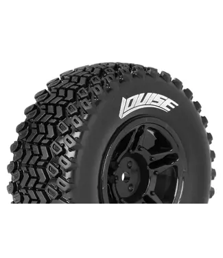Louise RC SC-HUMMER 1/10 Short Course Tires Mounted Black Wheels with Hex 12MM L-T3224SBTR