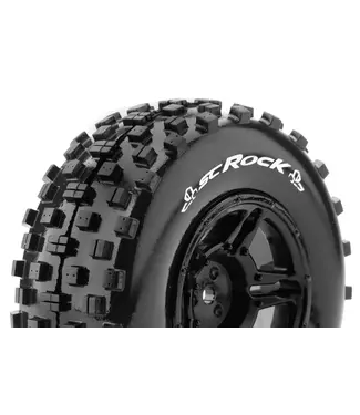 Louise RC SC-ROCK 1/10 Short Course Tires Mounted Black Wheels with Hex 12MM L-T3229SBTR
