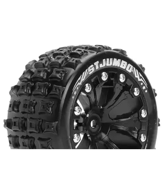 Louise RC ST-JUMBO 1/10 Stadium Truck Tires Mounted on Black 2.8' Wheels 1/2-offset with Hex 12MM L-T3210SBH