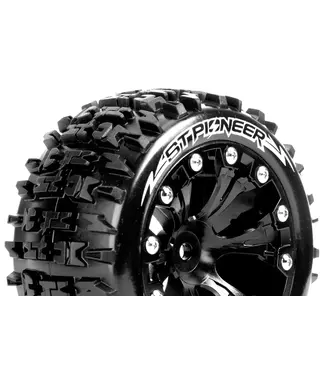 Louise RC ST-PIONEER 1/10 Stadium Truck Tires Mounted on Black 2.8' Wheels 1/2-offset with Hex 12MM L-T3227SBH