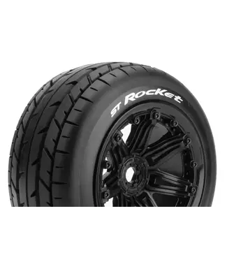 Louise RC ST-ROCKET 1/8 Stadium Truck Tires Mounted on Black 3.8' Wheels with Hex 17MM L-T3286B
