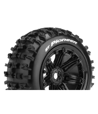 Louise RC ST-PIONEER 1/8 Stadium Truck Tires Mounted on Black 3.8' Wheels with Hex 17MM L-T3287B