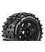 ST-PIONEER 1/8 Stadium Truck Tires (MFT) Mounted on Black 3.8' Wheels 1/2-offset with Hex 17MM L-T3325BH
