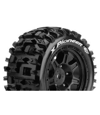 Louise RC X-PIONEER 1/5 X-TRUCK Tires (MFT) Mounted on Black Sport Wheels with Hex 24MM L-T3296B