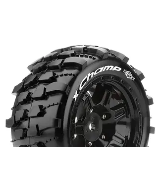 Louise RC X-CHAMP 1/5 X-TRUCK Tires (MFT) Mounted on Black Sport Wheels with Hex 24MM L-T3349B