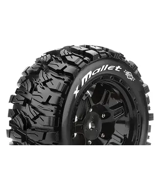 Louise RC X-MALLET 1/5 X-TRUCK Tires (MFT) Mounted on Black Sport Wheels with Hex 24MM L-3350B