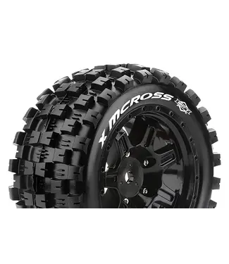 Louise RC X-MCROSS 1/5 X-TRUCK Tires (MFT) Mounted on Black Sport Wheels with Hex 24MM L-T3352B