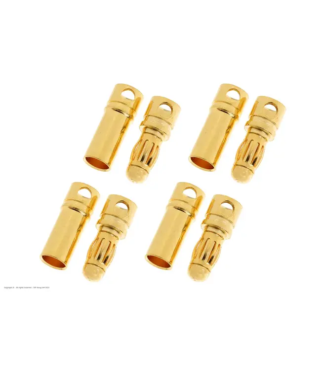 Bullit Connectors 3.5mm Gold Plated Male + Female - 4 pairs - GF-1000-002