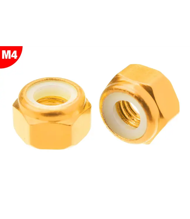 Team Corally - Aluminium Nylstop Nut - M4 - Gold - 10 pcs C-3106-40-0