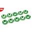 Corally Team Corally - Aluminium Washer - for M4 Flat Head Screws - OD=10mm - Green - 10 pcs C-3213-40-1