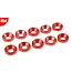 Corally Team Corally - Aluminium Washer - for M4 Flat Head Screws - OD=10mm - Red - 10 pcs C-3213-40-5