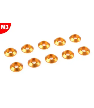 Corally Team Corally - Aluminium Washer - for M3 Button Head Screws - OD=10mm - Gold - 10 pcs C-3211-30-0