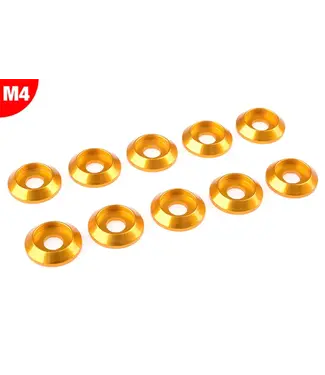 Corally Team Corally - Aluminium Washer - for M4 Button Head Screws - OD=12mm - Gold - 10 pcs C-3211-40-0