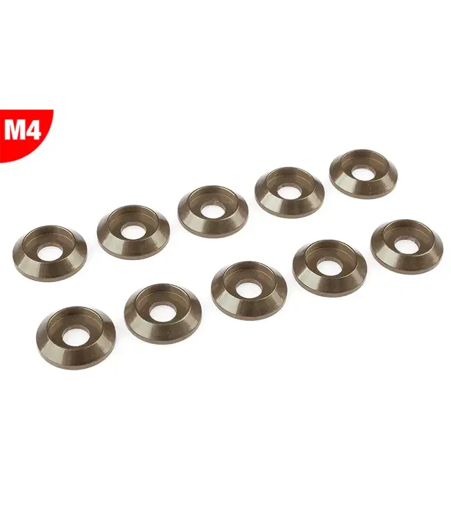 Team Corally - Aluminium Washer - for M4 Button Head Screws - OD=12mm - Gun Metal - 10 pcs C-3211-40-3