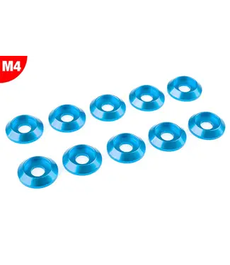 Corally Team Corally - Aluminium Washer - for M4 Button Head Screws - OD=12mm - Blue - 10 pcs C-3211-40-4