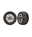 Traxxas Tires & wheels glued (2.8") (RXT chrome wheels ribbed tires with foam inserts) (electric front) (2) TRX3779