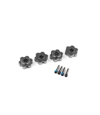 Traxxas Wheel hubs hex aluminum (gray-anodized) (4) with 4x13mm screw pins (4) TRX8956-GRAY