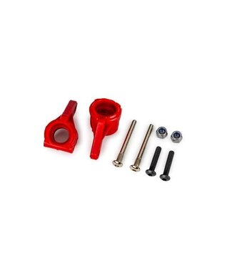 Traxxas Steering blocks extreme heavy duty red (left & right) with hardware (for use with #9180, 9181, 9182 upgrade kit) TRX9137-RED