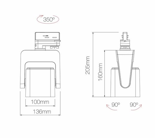 Railspot Pro Kom  LED 40W - Blanc Railspot Pro Kom  LED 40W - Blanc