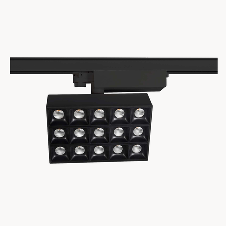 Sono Schienenstrahler – LED 60W – Schwarz – 3-Phasen Strahler für Schienensystem – Dreh- & schwenkbar Sono Schienenstrahler – LED 60W – Schwarz – 3-Phasen Strahler für Schienensystem – Dreh- & schwenkbar