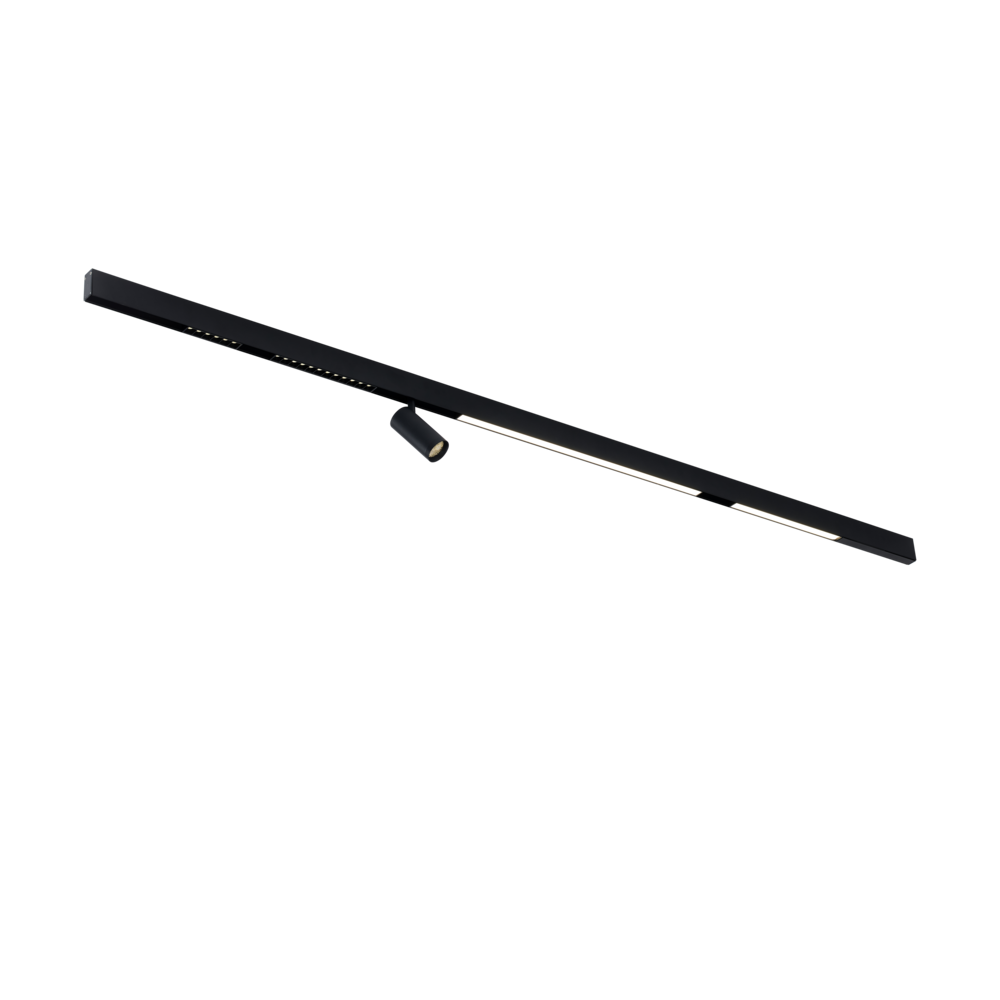Qub Line Magneetrail - Spanningsrail 48V - Opbouw - 1,5 Meter - Zwart