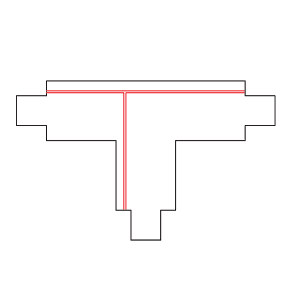 Qub T-koppelstuk 3-fase - Extern - Links - Wit