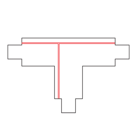 Qub T-koppelstuk 3-fase - Extern - Links - Wit