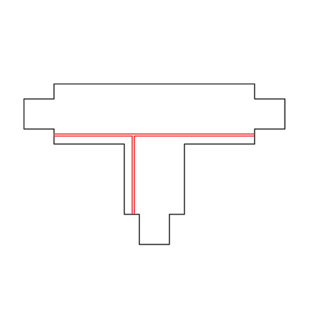 Qub T-Connector 3-Circuit - Internal - Left - White Qub T-Connector 3-Circuit - Internal - Left - White