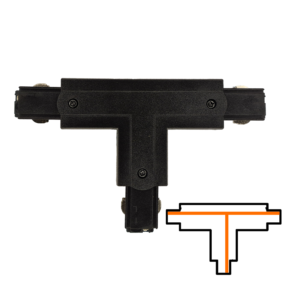 Qub T-Connector 3-Circuit - External - Right - Black