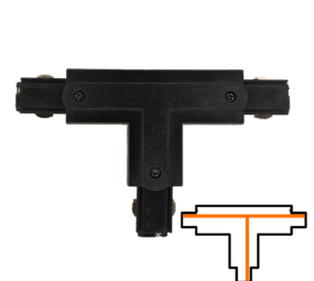 Qub Connecteur en T triphasé - Externe - Droit - Noir