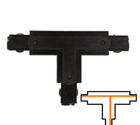 Qub T-koppelstuk 3-fase - Extern - Rechts - Zwart Qub T-koppelstuk 3-fase - Extern - Rechts - Zwart