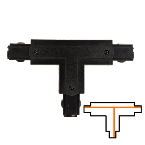 Qub T-Connector 3-Circuit - External - Right - Black