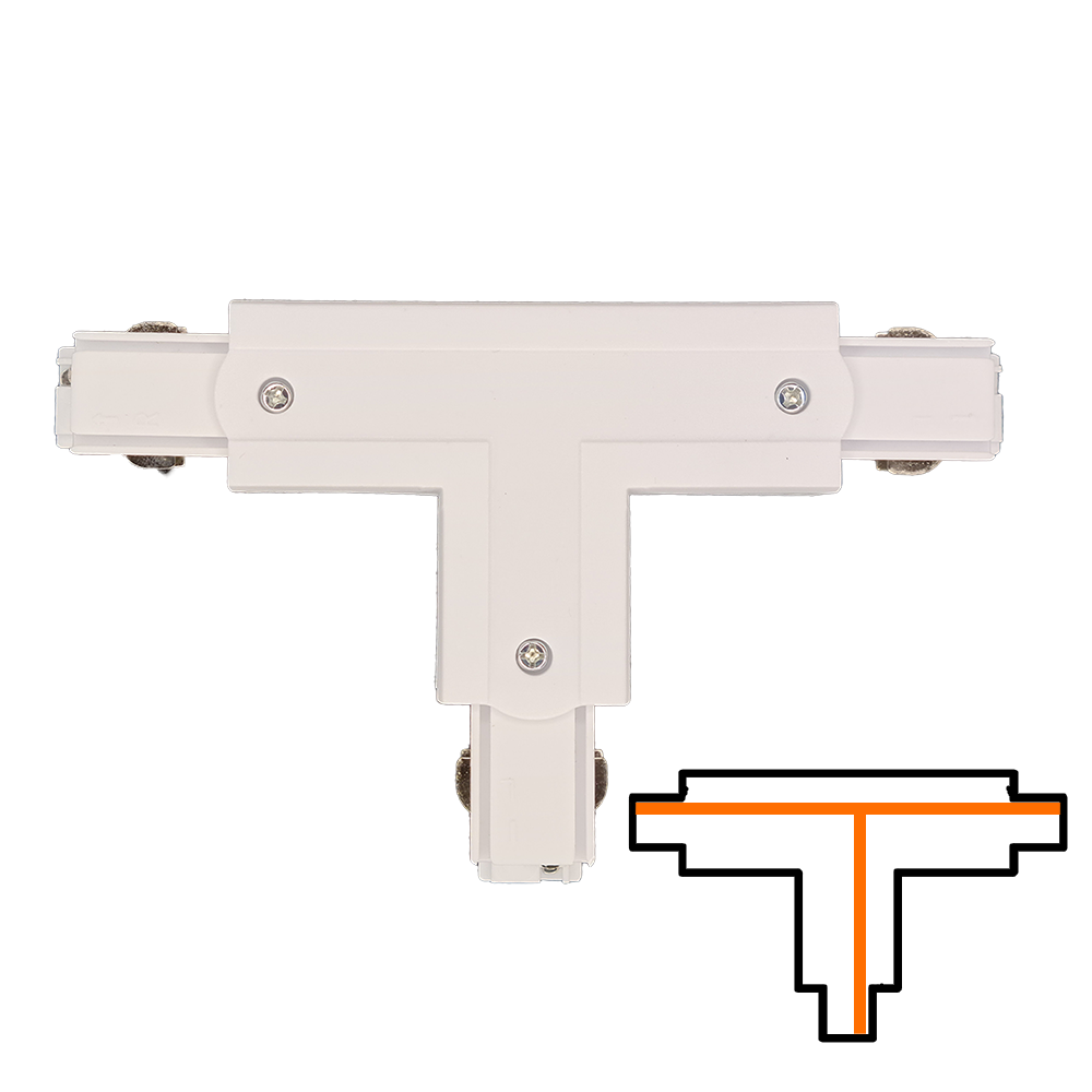 Qub T-Connector 3-Circuit - External - Right - White Qub T-Connector 3-Circuit - External - Right - White
