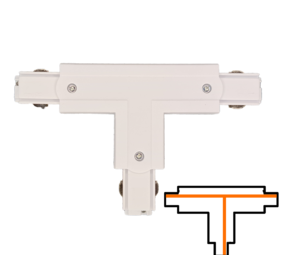 Qub T-koppelstuk 3-fase - Extern - Rechts - Wit Qub T-koppelstuk 3-fase - Extern - Rechts - Wit