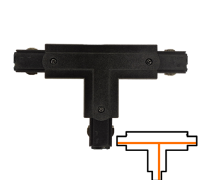Qub T-koppelstuk 3-fase - Intern - Rechts - Zwart Qub T-koppelstuk 3-fase - Intern - Rechts - Zwart