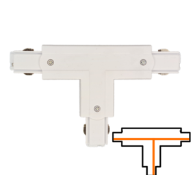 Qub T-Connector 3-Circuit - Internal - Right - White Qub T-Connector 3-Circuit - Internal - Right - White