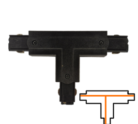 Qub T-koppelstuk 3-fase - Extern - Links - Zwart Qub T-koppelstuk 3-fase - Extern - Links - Zwart