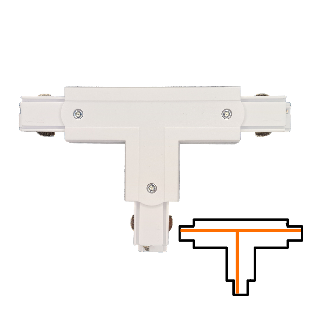 Qub T-Connector 3-Circuit - External - Left - White