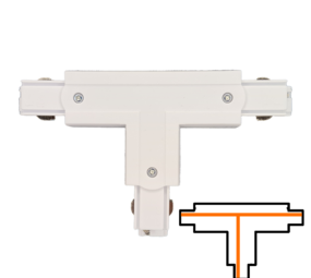 Qub T-koppelstuk 3-fase - Extern - Links - Wit Qub T-koppelstuk 3-fase - Extern - Links - Wit