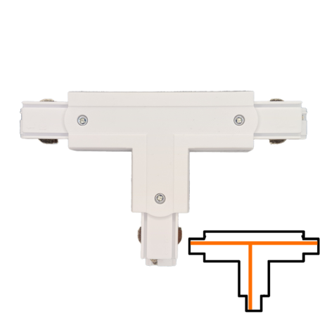Qub Connecteur en T triphasé - Externe - Gauche - Blanc