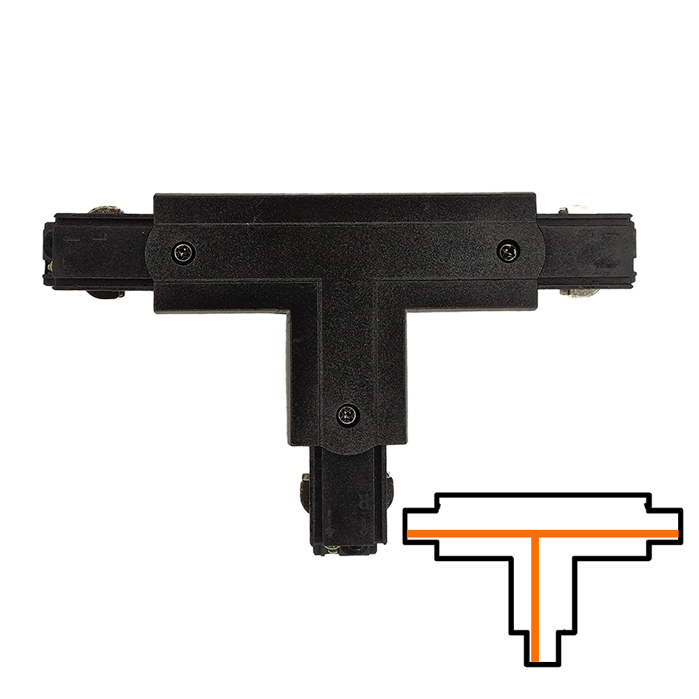 Qub T-Connector 3-Circuit - Internal  - Left - Black Qub T-Connector 3-Circuit - Internal  - Left - Black