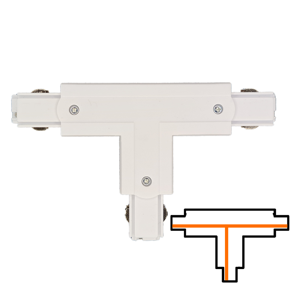 Qub T-Connector 3-Circuit - Internal - Left - White Qub T-Connector 3-Circuit - Internal - Left - White