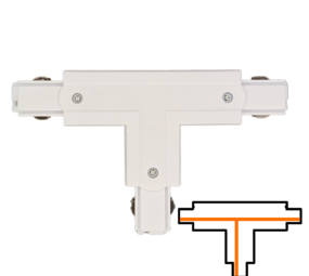 Qub T-Connector 3-Circuit - Internal  - Left - White Qub T-Connector 3-Circuit - Internal  - Left - White