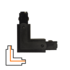 L-connector 3-circuit - Internal - Right - Black L-connector 3-circuit - Internal - Right - Black