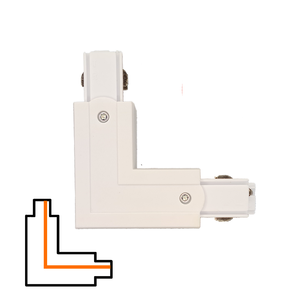 Qub L-connector 3-circuit - Internal - Right - White