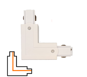Qub Connecteur en L triphasée - Interne - Droite - Blanc Qub Connecteur en L triphasée - Interne - Droite - Blanc