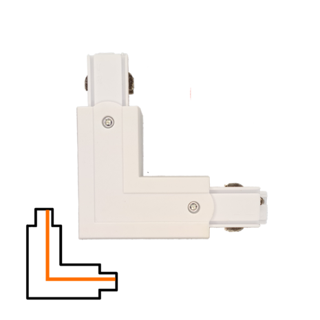 Qub L-connector 3-circuit - Internal - Right - White