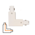 Connecteur en L triphasée - Interne - Droite - Blanc