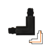 Qub L-connector 3-circuit - External - Left - Black Qub L-connector 3-circuit - External - Left - Black
