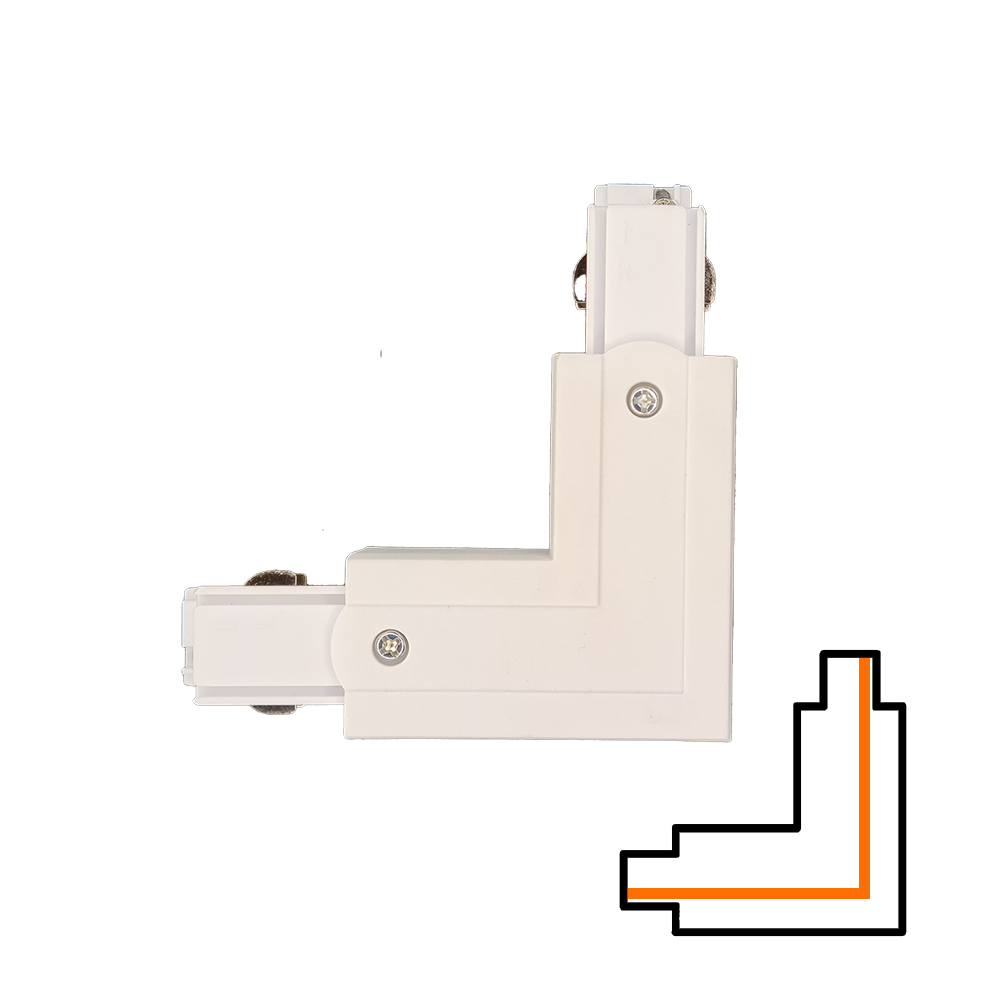 Qub Connecteur en L triphasée - Externe - Gauche - Blanc Qub Connecteur en L triphasée - Externe - Gauche - Blanc